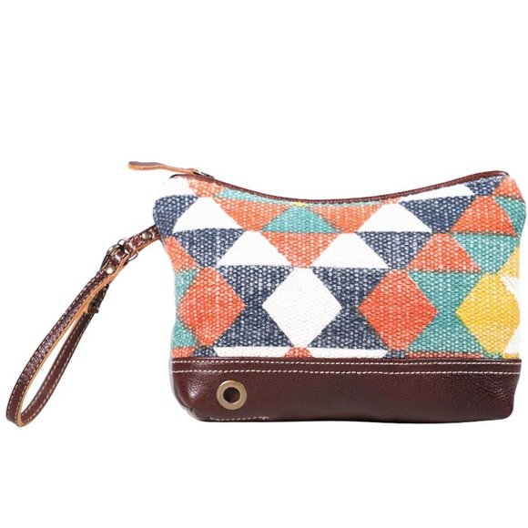 Myra Bag Handbags - Myra Bag "Nature's Choice" Leather & Rug Wristlet